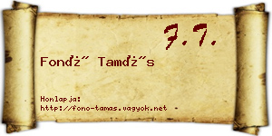 Fonó Tamás névjegykártya