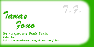 tamas fono business card